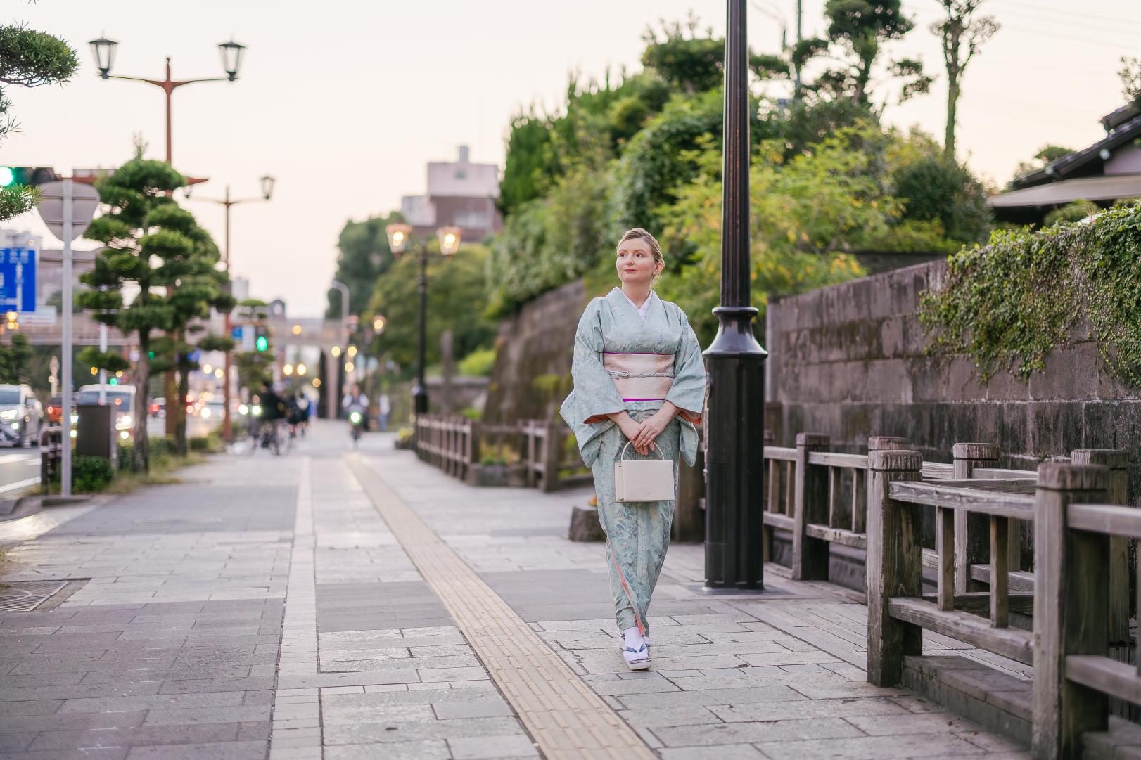 오시마명주를 입고, 라이트 업 된 역사와 문화의 거리를 산책-3