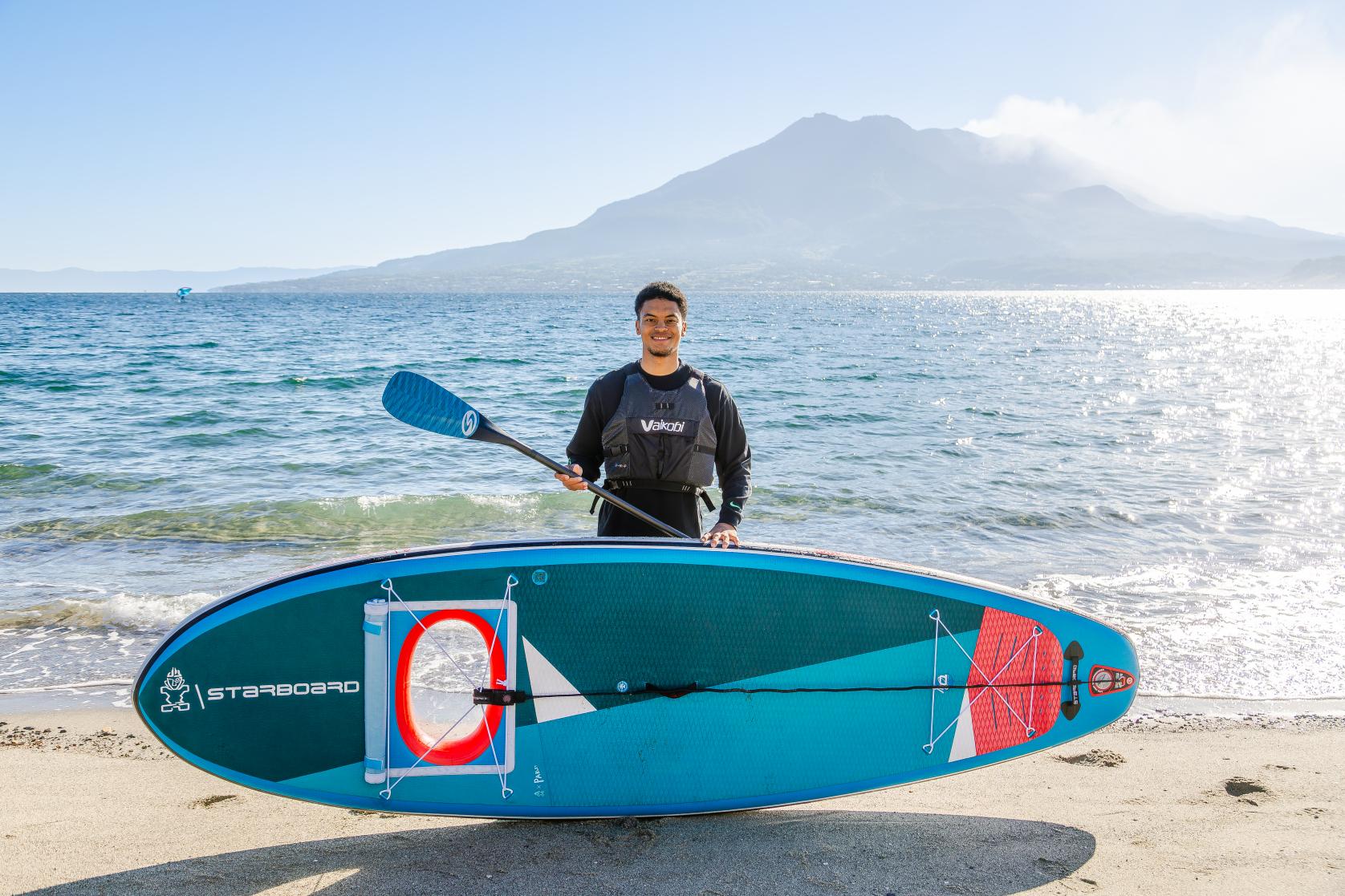 긴코만에서 ‘놀자’   이소 해수욕장에서 SUP 체험-0