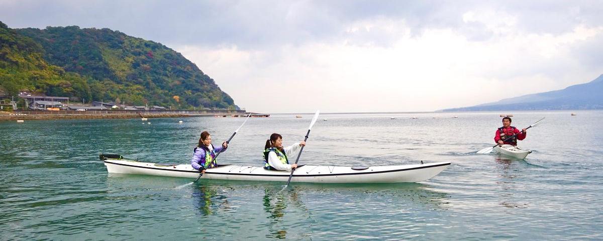 海面から眺める桜島！ 鹿児島でシーカヤックデビュー！-1