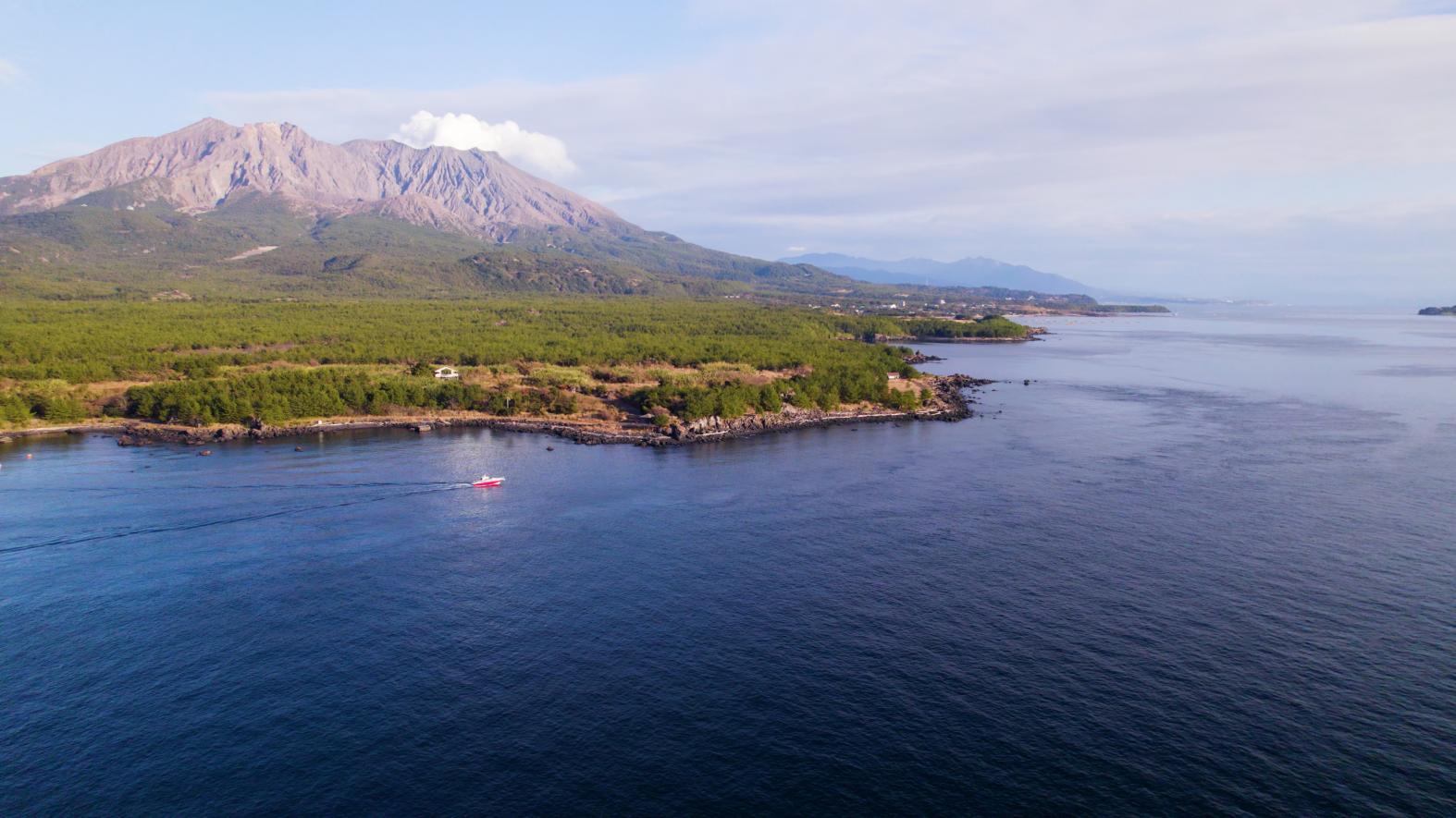 Cycle around Sakurajima on an e-bike! Recharge at a farmer's café and natural hot spring!-1