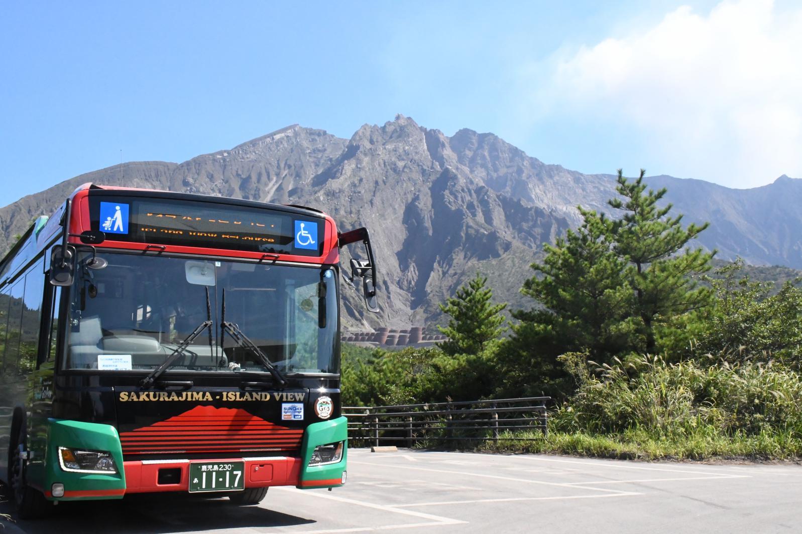 Route taking in all of the best sights of the Sakurajima loop-line bus-1